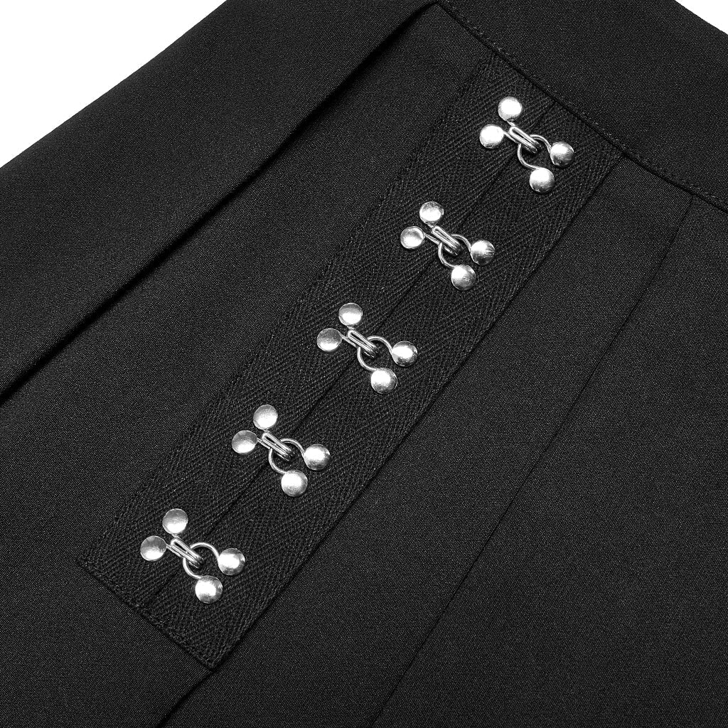 OQ-016BQF Punk Skirt Pleated Mini Edgy Chain Detail Hemline