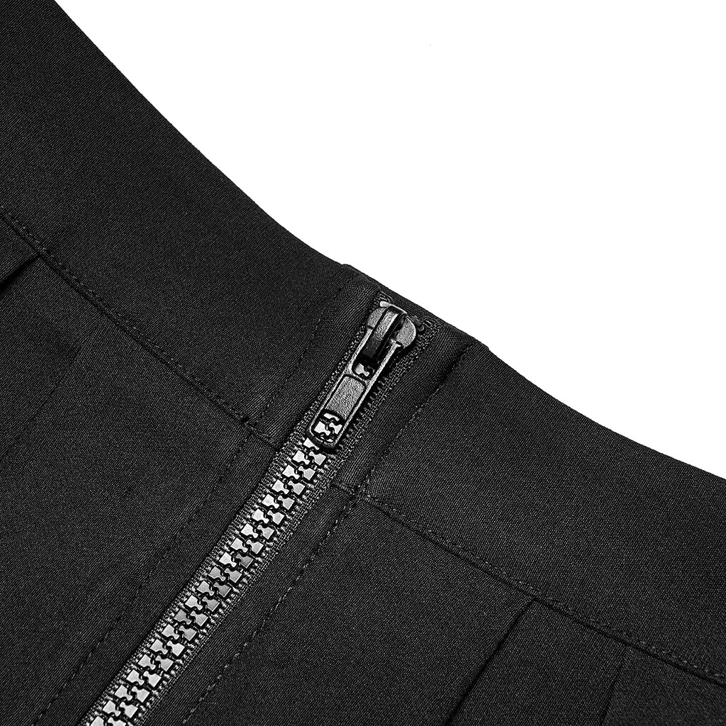OQ-016BQF Punk Skirt Pleated Mini Edgy Chain Detail Hemline