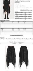 OQ-020BQF Gothic Skirt Asymmetrical Lace Layered Tattered Hem Fashion Statement