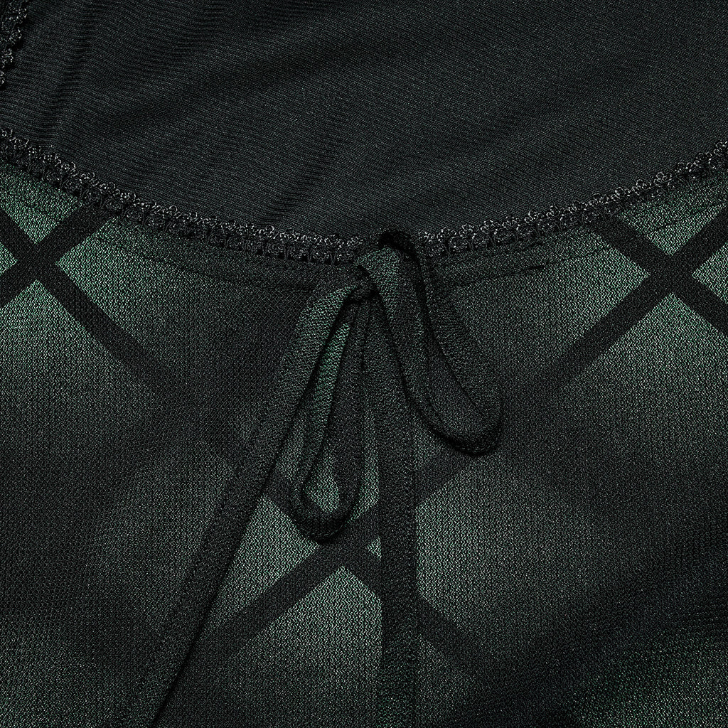 OQ-021LQF Edgy Mesh Punk Dresses with Halter Neck Top Skater Style