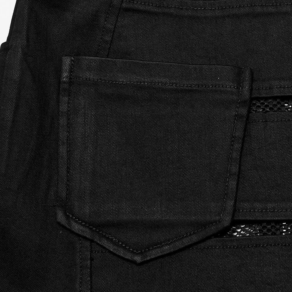 OQ-676DQF Edgy Punk Skirt with Zipper and Mesh Details