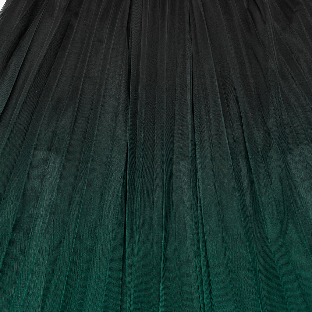 OQ-793BQF Elegant Gothic Skirt with Gradient Sheer Mesh Overlay