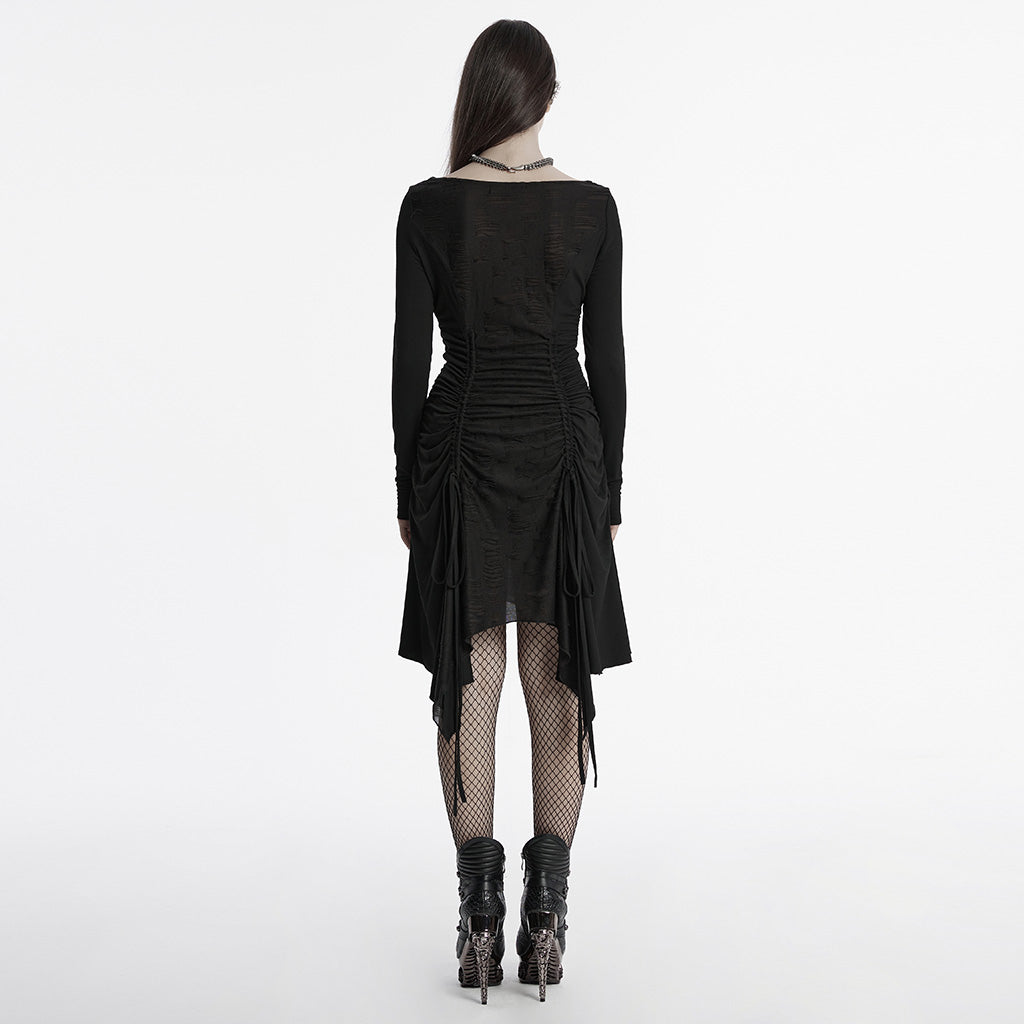 OQ-794LQF Gothic Grunge Ruffled Layered Punk Dresses for Women
