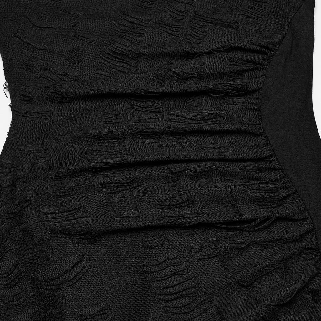 OQ-803LQF Edgy Asymmetric Gothic Hooded Long Sleeve Punk Dress
