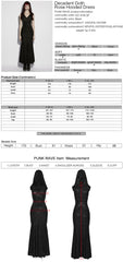 OQ-816LQF Gothic Dress Elegant Lace Embellished Hooded Maxi Gown
