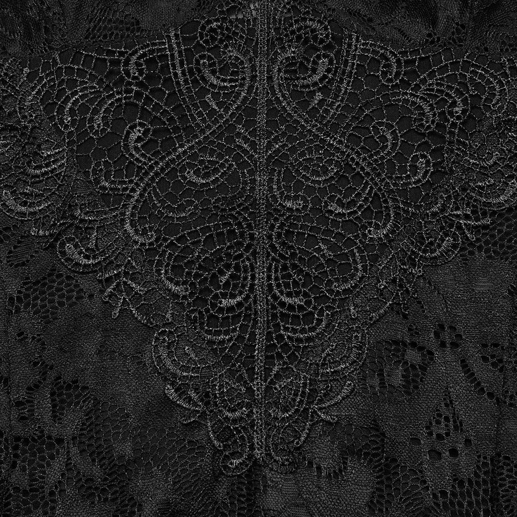 OQ-820LQF Gothic Dress Lace High-Low Spaghetti Straps Corset Back