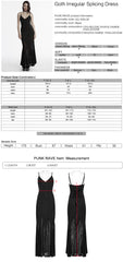 OQ-826LQF Gothic Dress Black Lace Sheer Panel Evening Gown