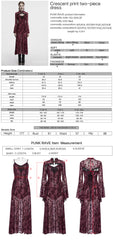 OQ-834LQF Gothic Dress Victorian Burgundy Lace Long Sleeve Maxi Dress