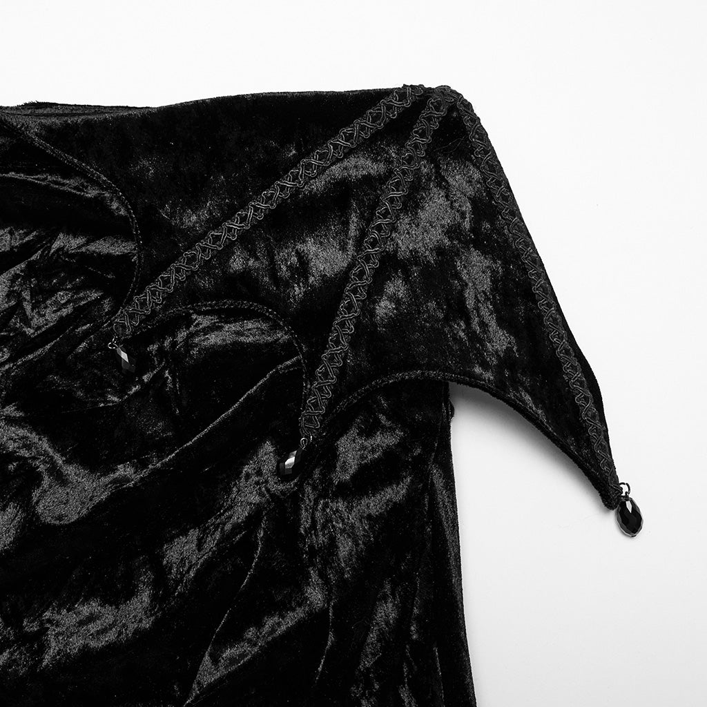 OQ-848BQF Gothic Skirt Velvet Lace Long Maxi Dark Elegance