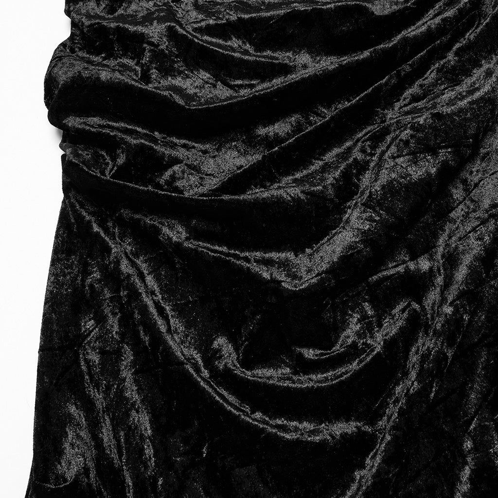 OQ-848BQF Gothic Skirt Velvet Lace Long Maxi Dark Elegance