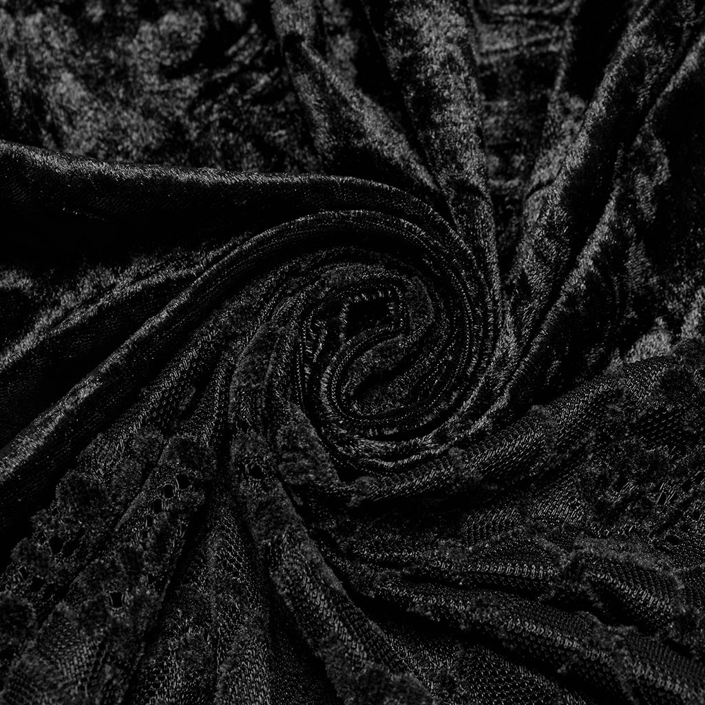 OQ-848BQF Gothic Skirt Velvet Lace Long Maxi Dark Elegance