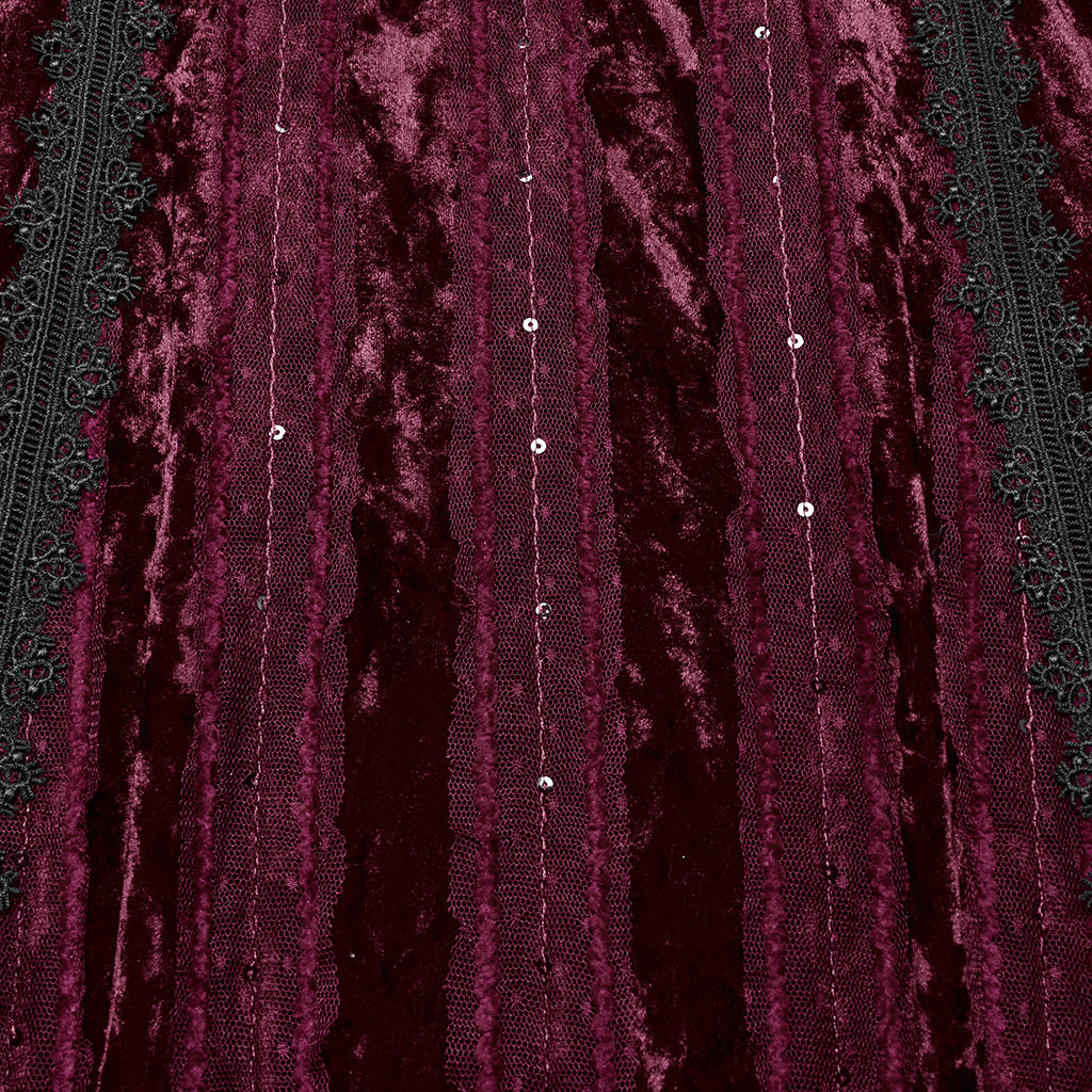 OQ-856LQF Luxury Gothic Dress Spaghetti Straps Velvet Long Black Gown
