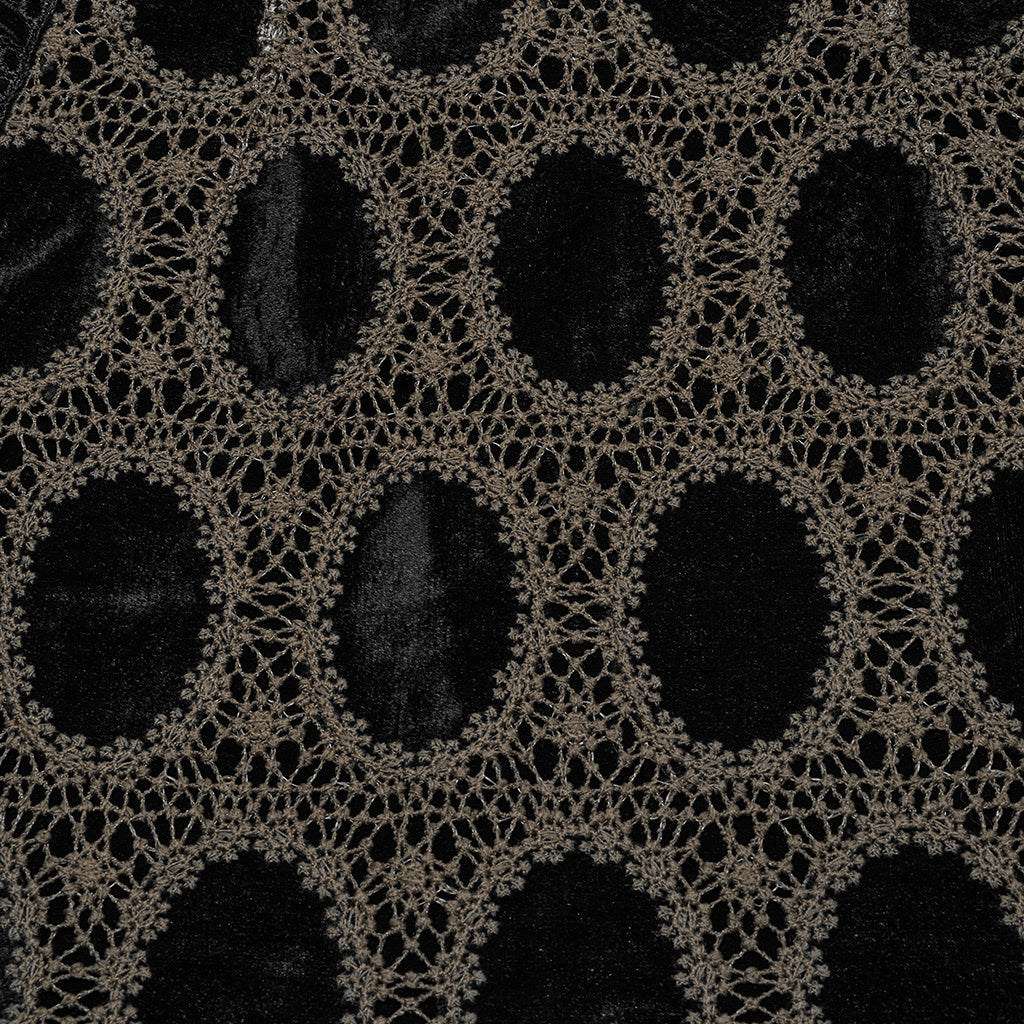 OQ-862BQF Gothic Lace Punk Skirt with Circle Pattern and Ruffled Hem