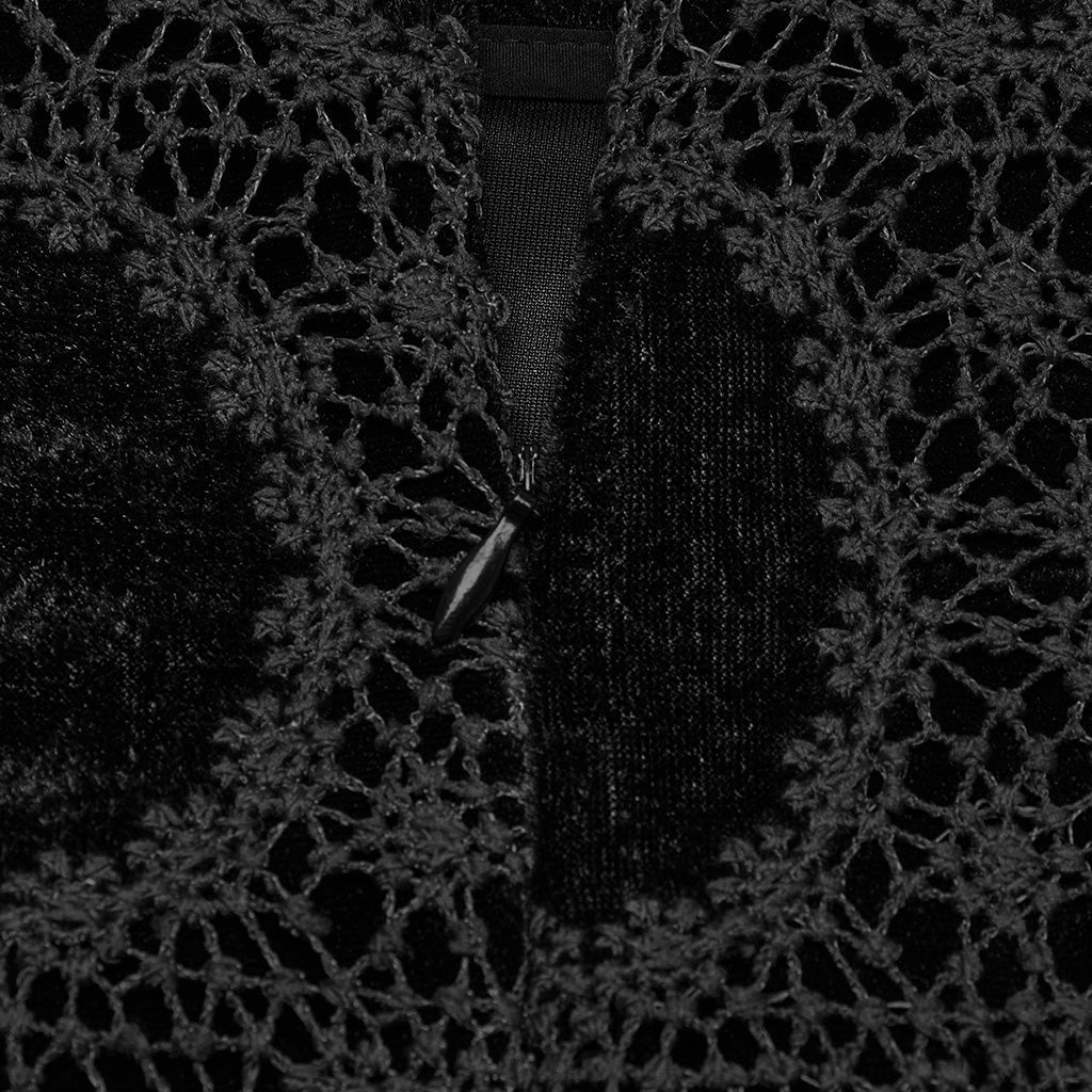 OQ-862BQF Gothic Lace Punk Skirt with Circle Pattern and Ruffled Hem