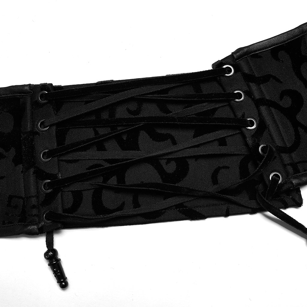 OS-002YDF Dragon Embossed Lace-Up Punk Corset Waist Cincher Belt
