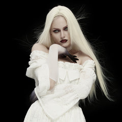 OS-1013SSF Gothic Accessories Lace Choker Victorian White Dress Set