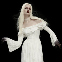 OS-1013SSF Gothic Accessories Lace Choker Victorian White Dress Set