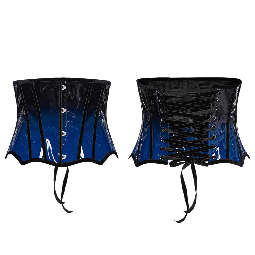 OS-697YDF Gothic Corset Leopard Print Glossy Lace-Up Waist Cincher