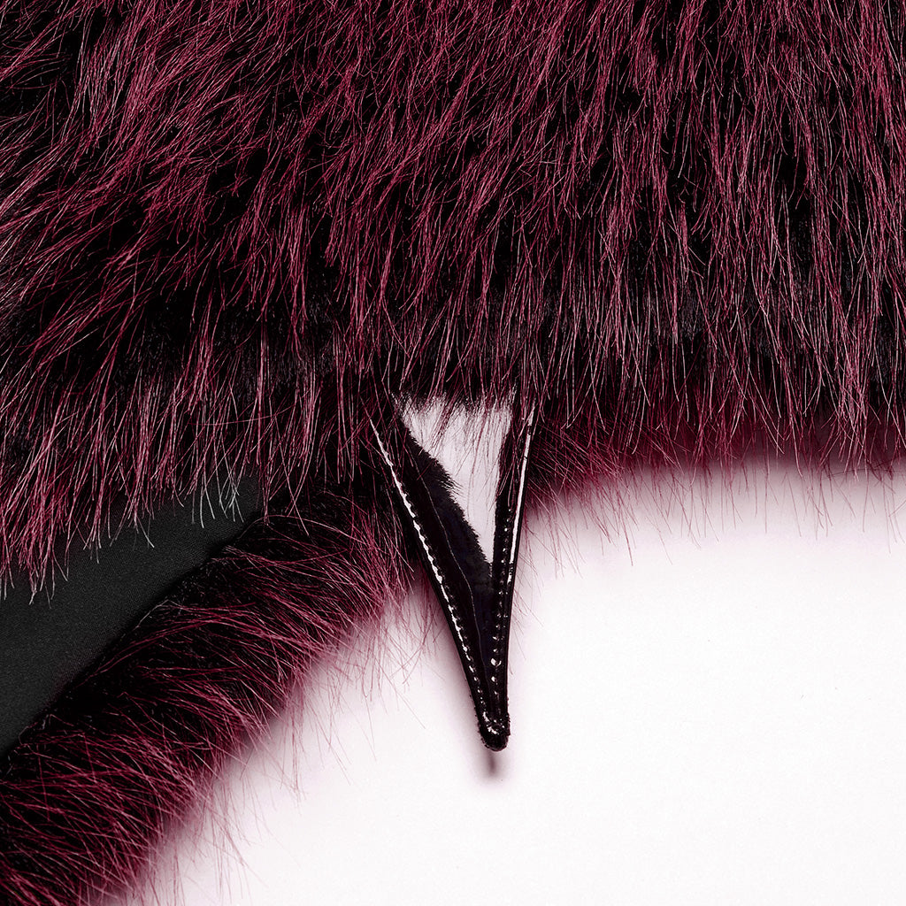 OS-749WJF Gothic Faux Fur Shoulder Cape Punk Accessories Purple Statement
