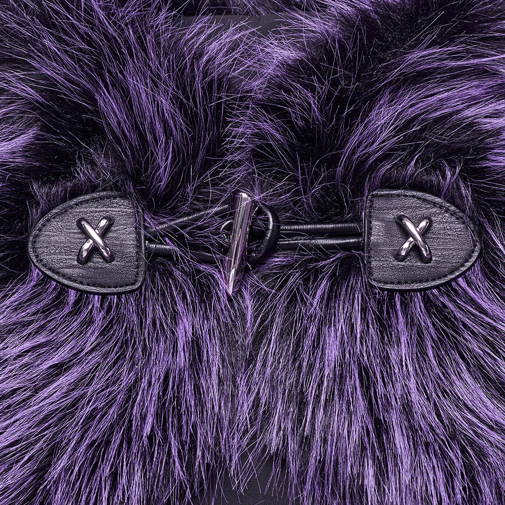 OS-749WJF Gothic Faux Fur Shoulder Cape Punk Accessories Purple Statement