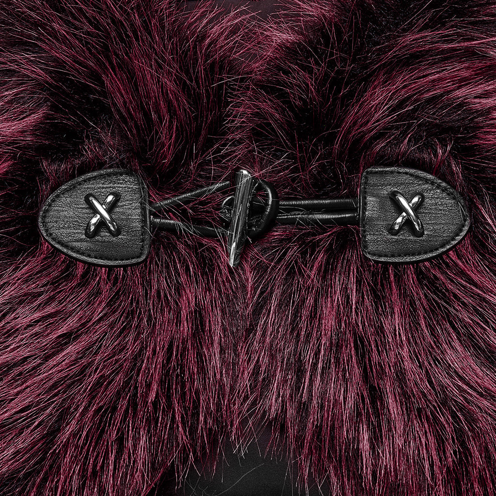 OS-749WJF Gothic Faux Fur Shoulder Cape Punk Accessories Purple Statement