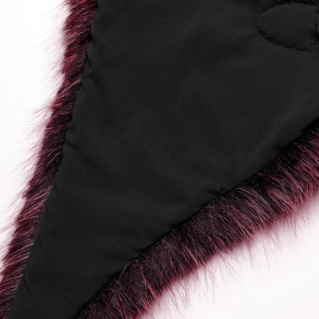 OS-749WJF Gothic Faux Fur Shoulder Cape Punk Accessories Purple Statement