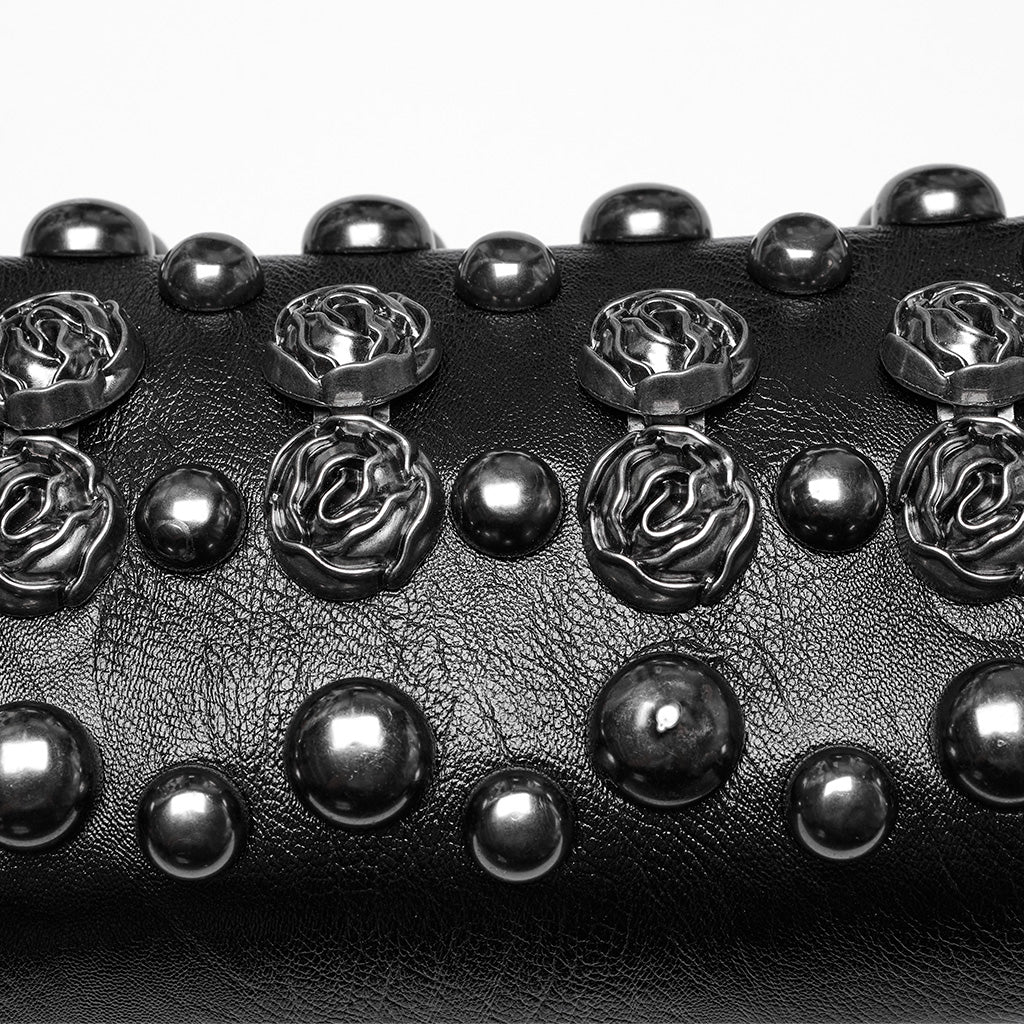 OS-756BBF Gothic Accessories Studded Chain Crossbody Bag Edgy Design