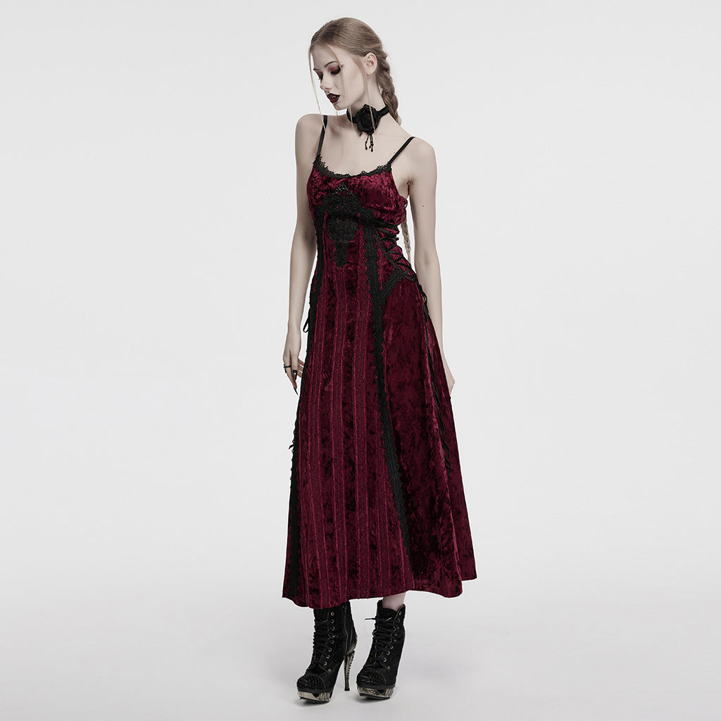 OS-760LHF Gothic Accessories Velvet Choker Rose Lace Beads Elegant Statement