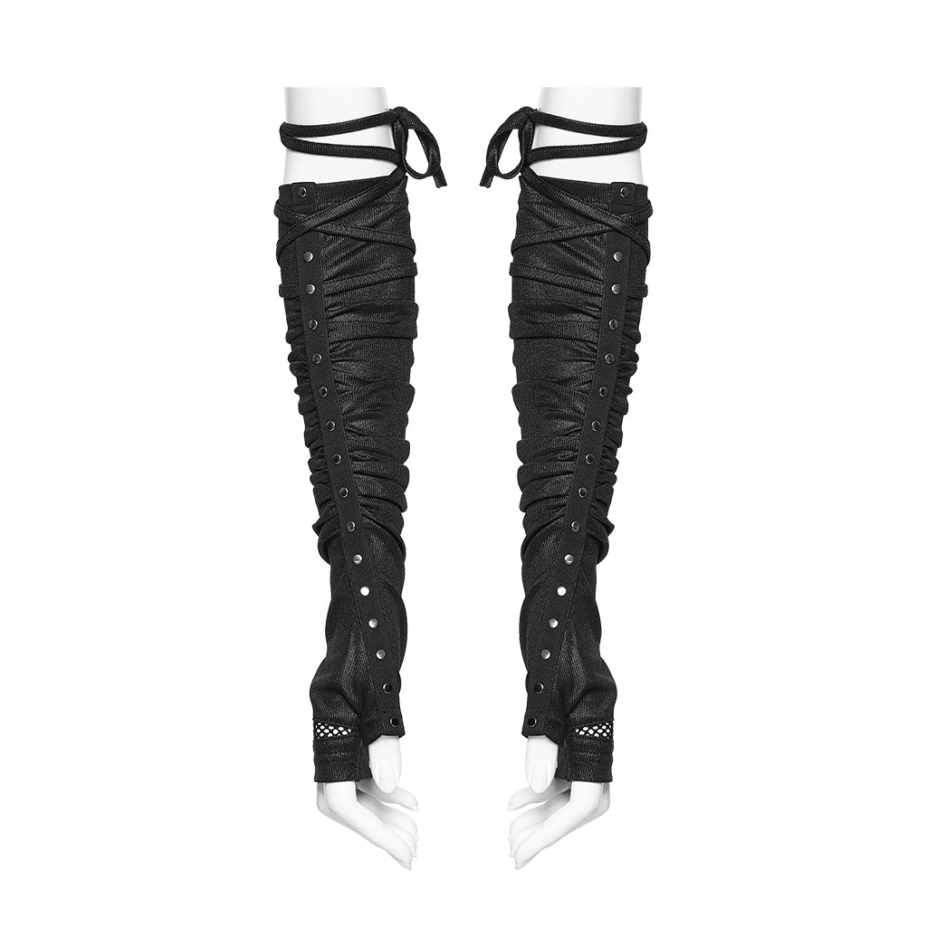 OS-905SSF Gothic Punk Accessories Lace-Up Arm Warmers Edgy Style