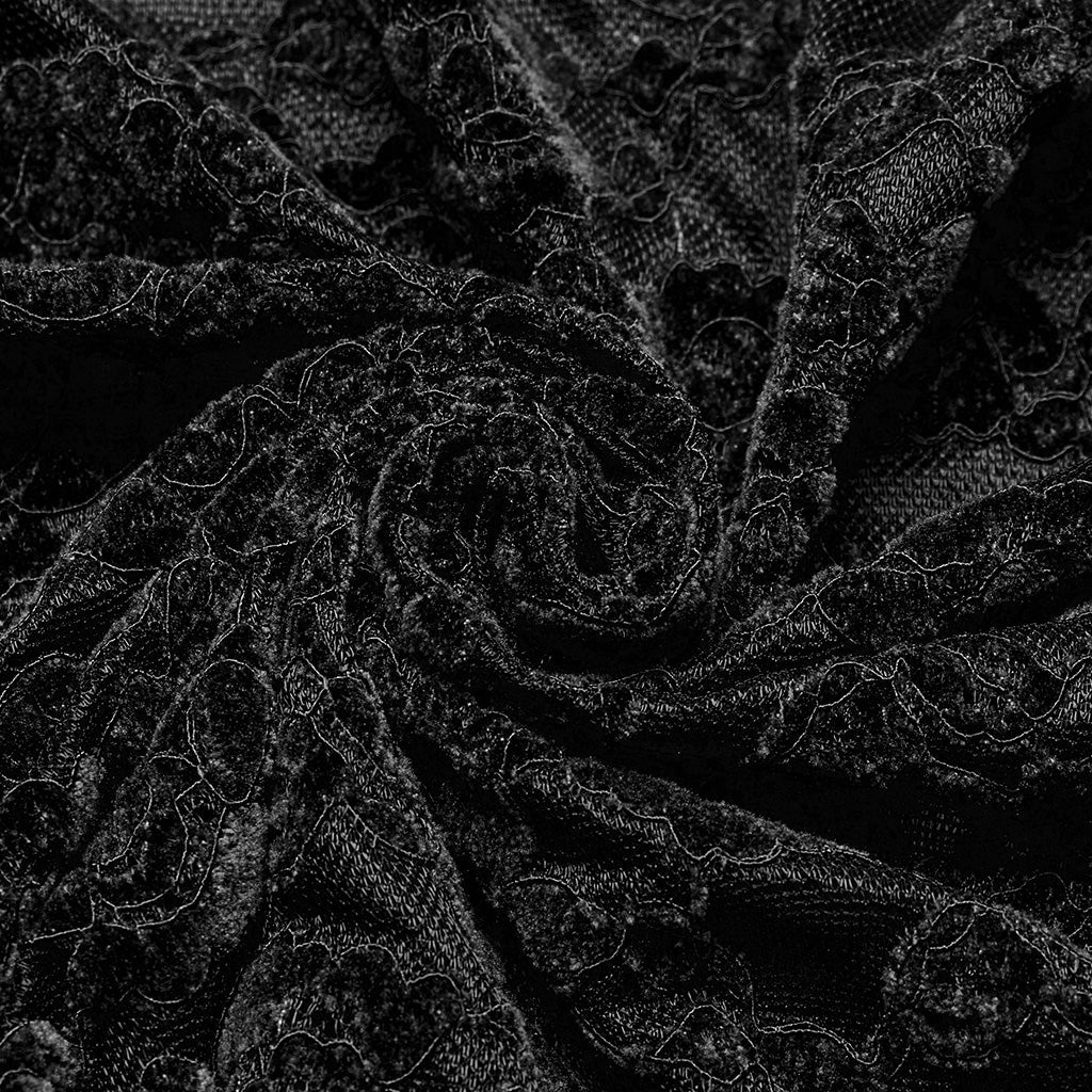 OT-1014TCF Gothic Shirts Lace Long Sleeve Velvet Top Red