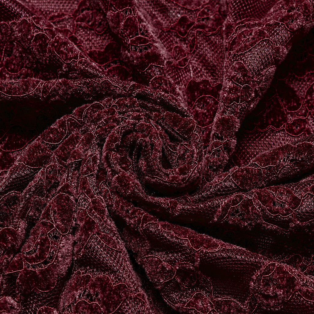OT-1014TCF Gothic Shirts Lace Long Sleeve Velvet Top Red
