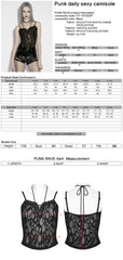 OT-1072DDF Gothic Lace Punk Shirts Strappy Black Fishnet Design