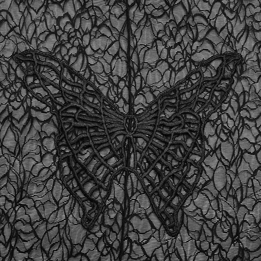 OT-861TCF Sheer Lace Gothic T-Shirts Mesh Long Sleeve Top