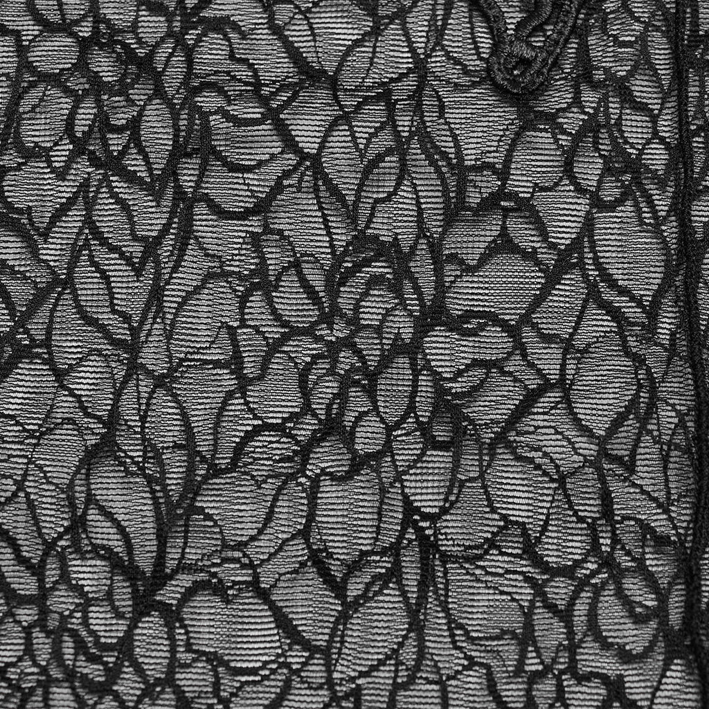 OT-861TCF Sheer Lace Gothic T-Shirts Mesh Long Sleeve Top