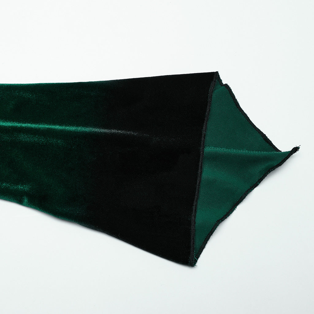 OT-949DQF Velvet Gothic Shirts Green Corset Style Long Sleeve Blouse