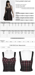 OT-950BXF Plaid Punk Vests Front Zipper Design Adjustable Straps Stylish Top