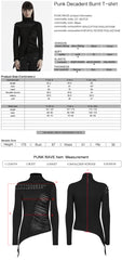OT-952TCF Edgy Asymmetrical Cutout Rivet Punk T-Shirts Fashion