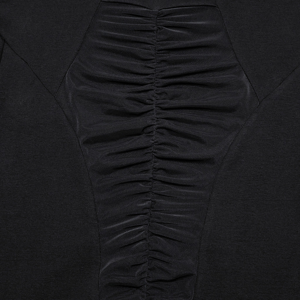 OT-955TDF Gothic T-Shirts Black Mesh Panel Lace-Up Design
