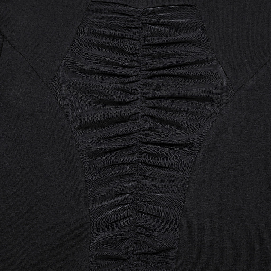 OT-955TDF Gothic T-Shirts Black Mesh Panel Lace-Up Design