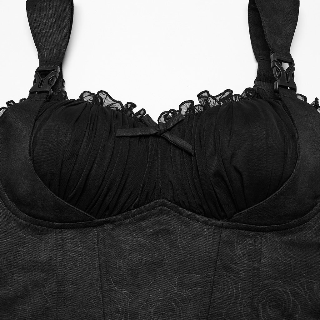 OT-965DDF Gothic Corset Vintage Lace Up Push Up Bustier Top