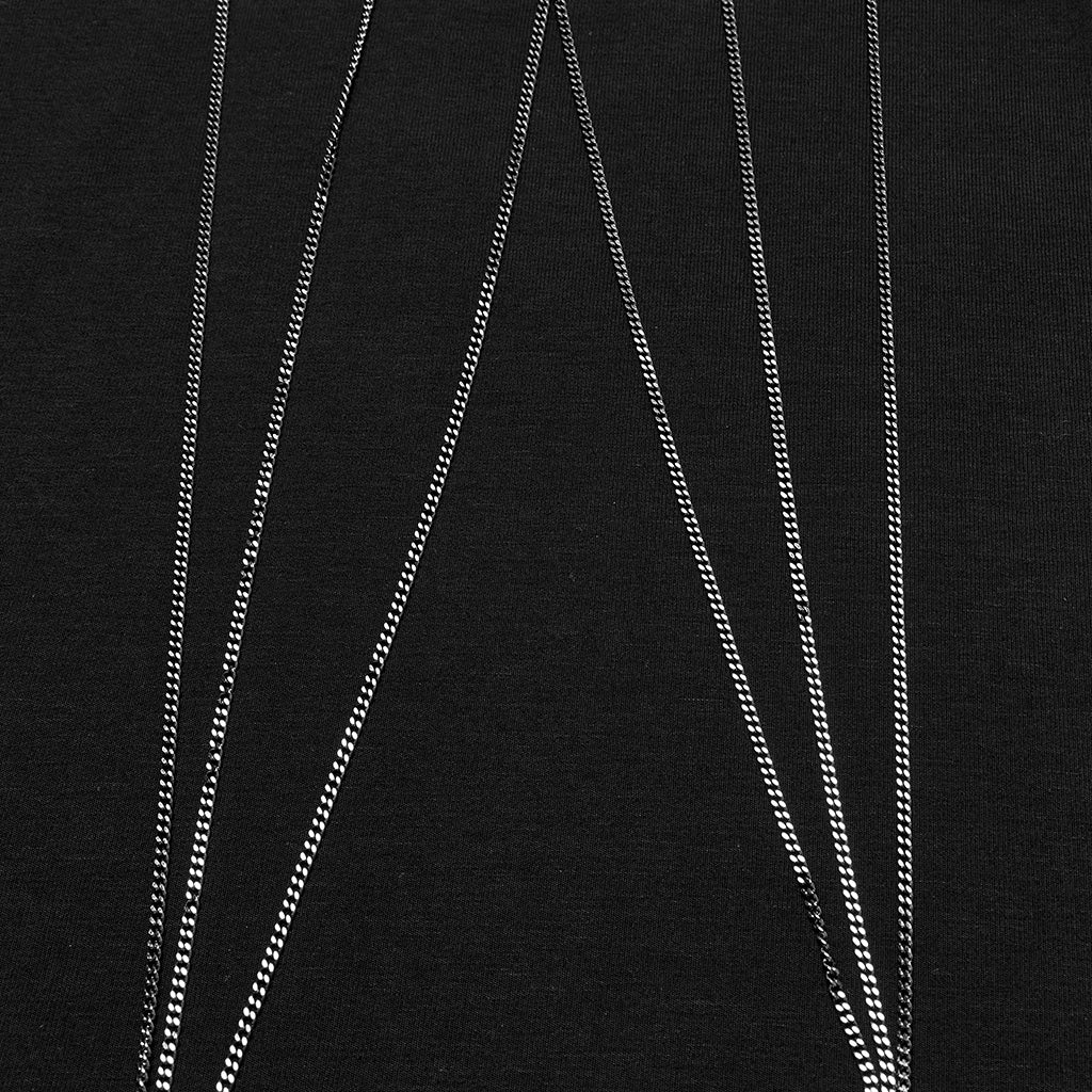 OT-980TCF Edgy Gothic T-Shirt with Chains and Sheer Bat Design