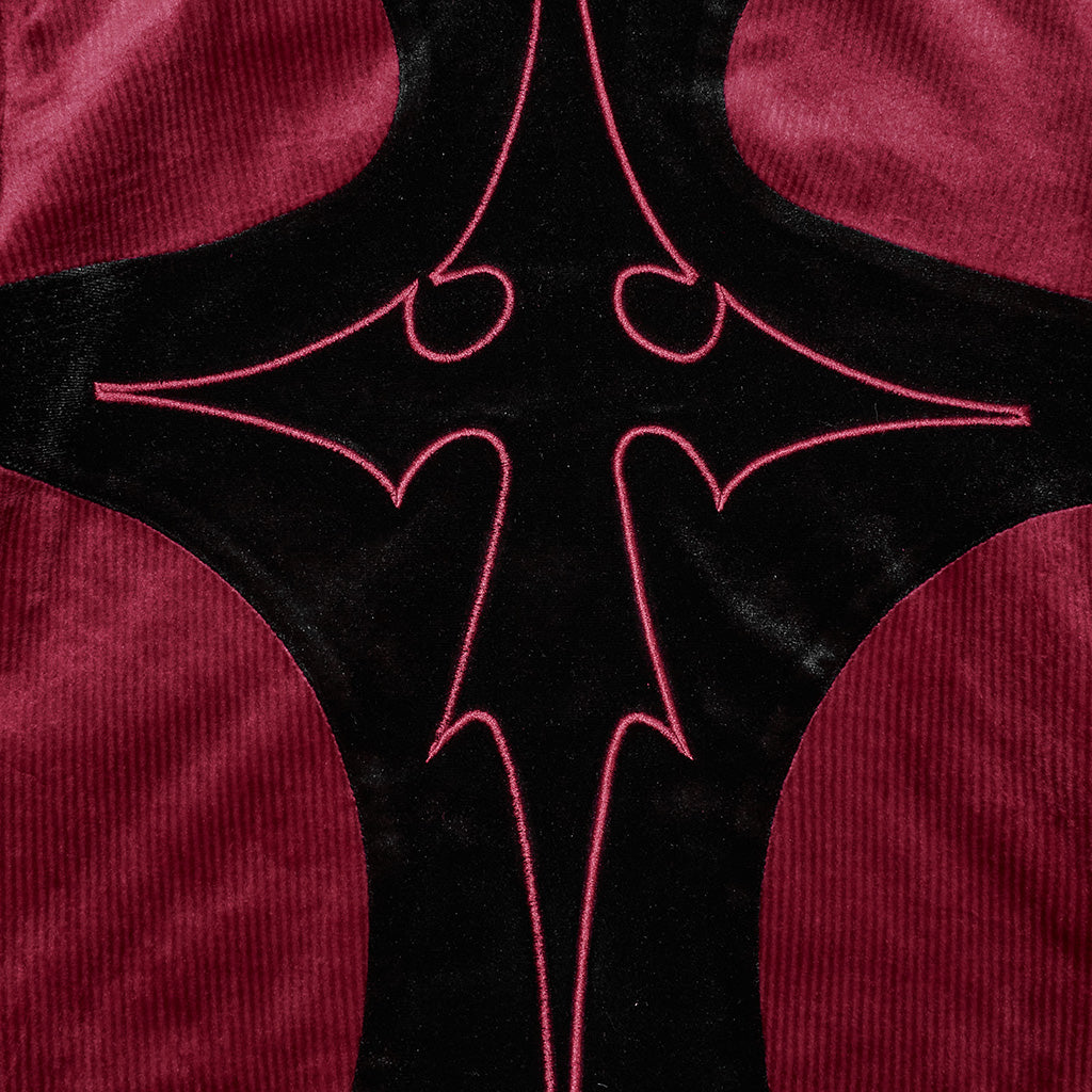 OT-983TCF Gothic T-Shirts Black Velvet Top Red Symbolic Design