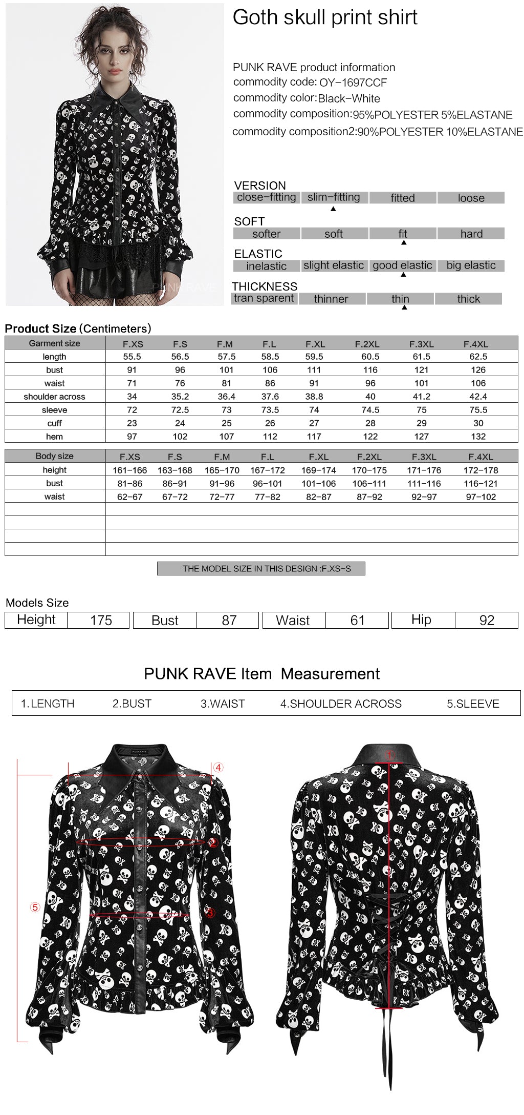 OY-1697DQF Velvet Gothic Shirts Vintage Collar Button Long Sleeve Top