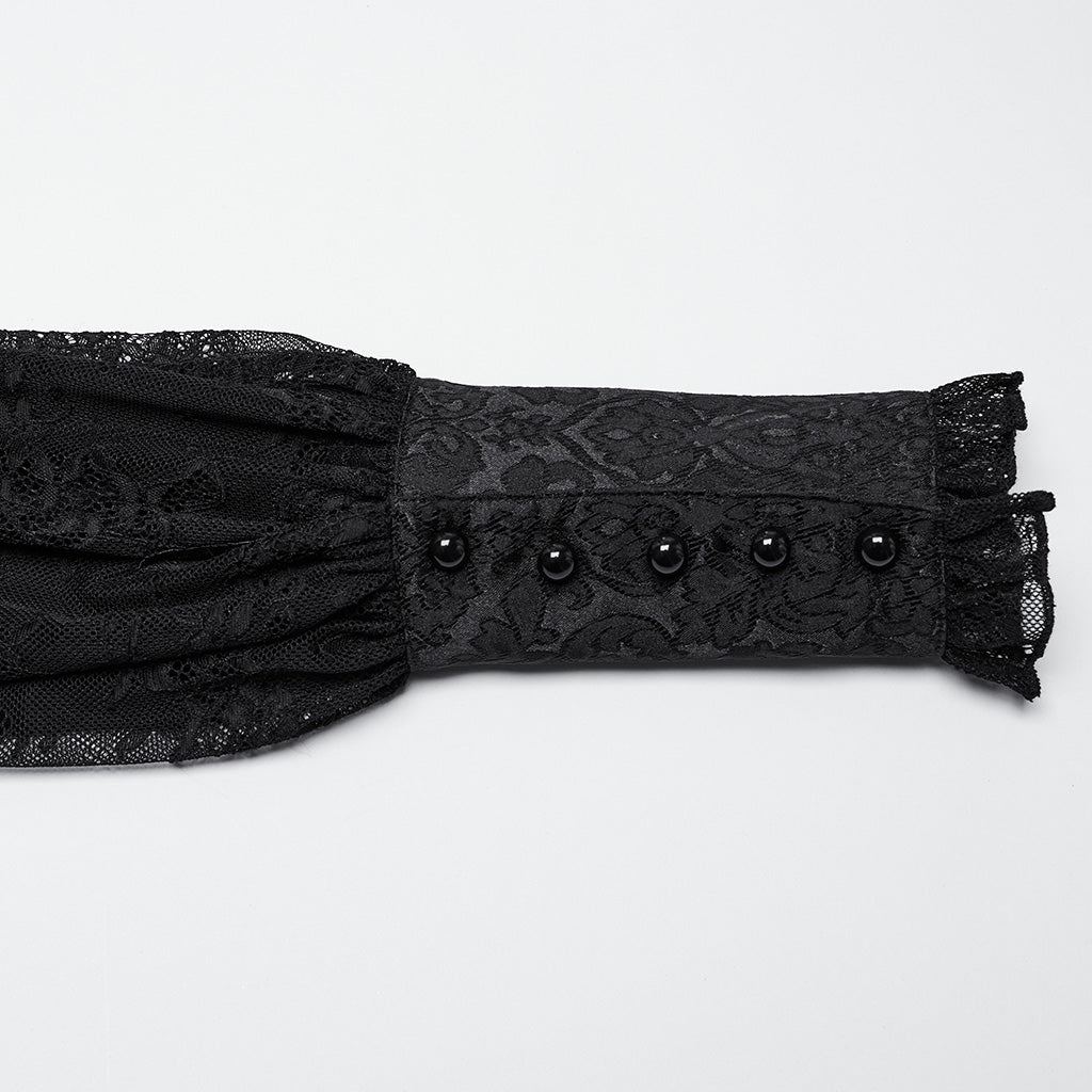 OY-1705CCF Victorian Inspired Gothic Jacket with Intricate Lace Details