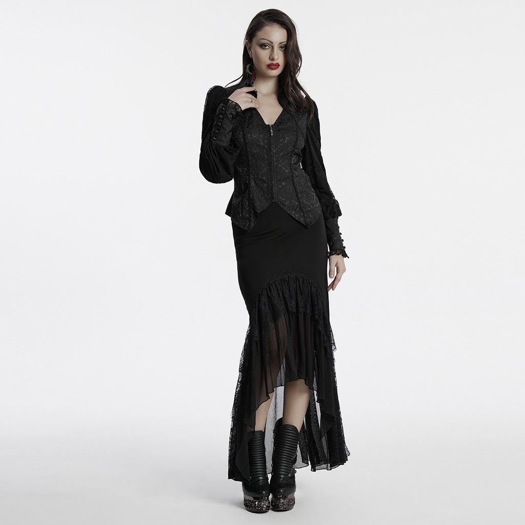 OY-1705CCF Victorian Inspired Gothic Jacket with Intricate Lace Details
