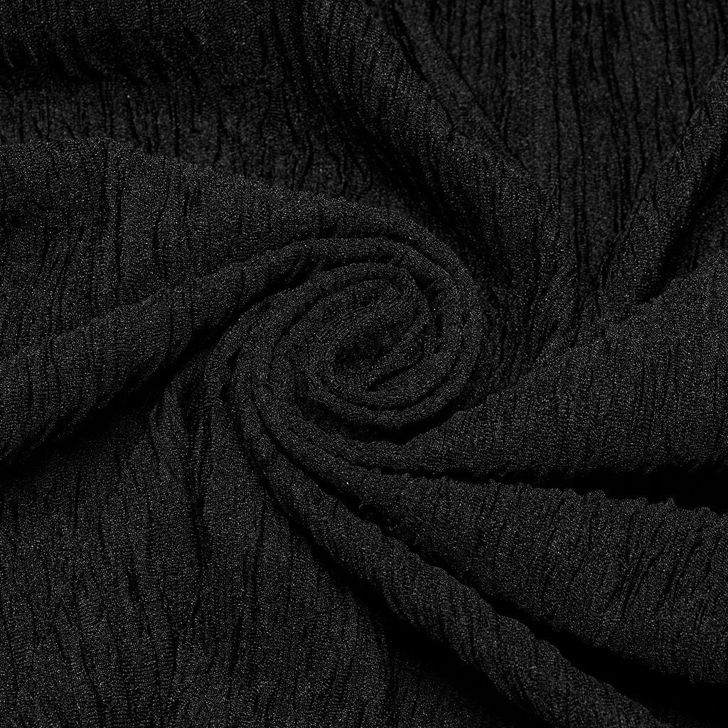 OY-1707ZDF Edgy Draped Black Punk Jackets with Textured Design