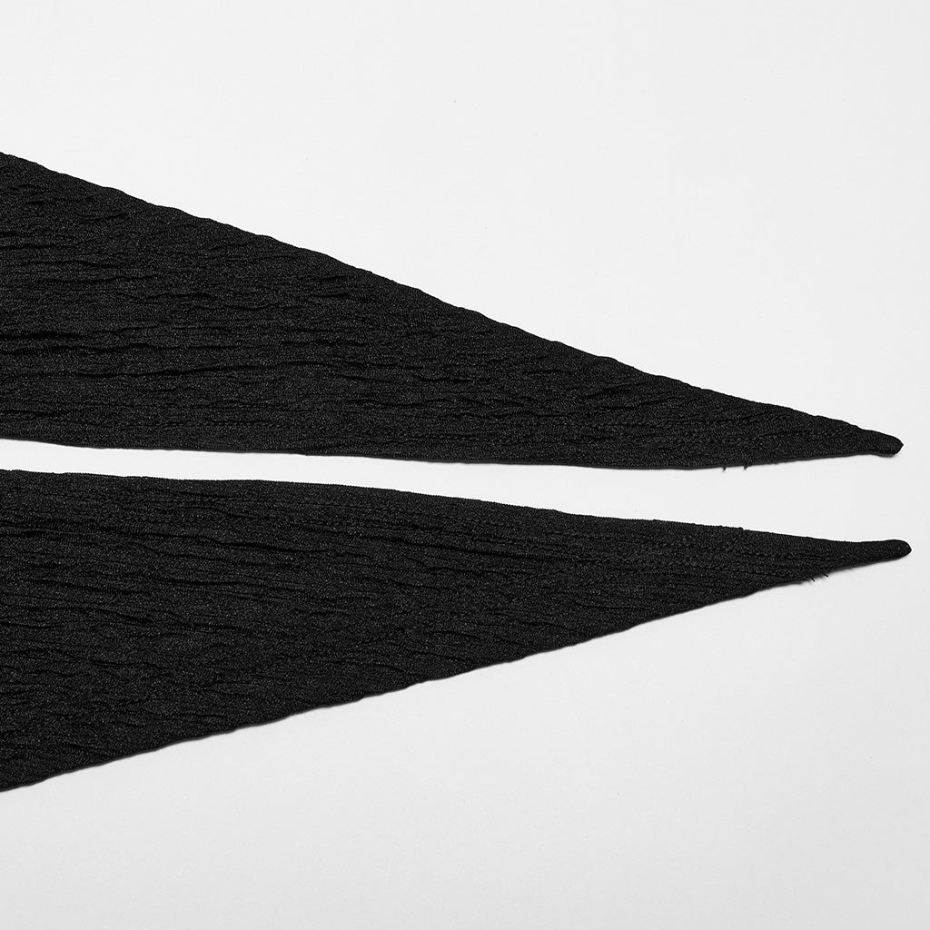 OY-1707ZDF Edgy Draped Black Punk Jackets with Textured Design