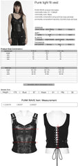 OY-1709MJF Gothic Punk Vest with Buckle Straps Zipper Leather Look