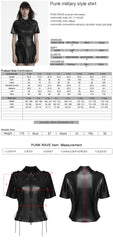 OY-1714CDF Edgy Black Faux Leather Zippered Punk Shirt Top