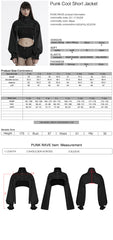 OY-1716XDF Edgy Crop Punk Jackets with High Collar and Buckle Detail